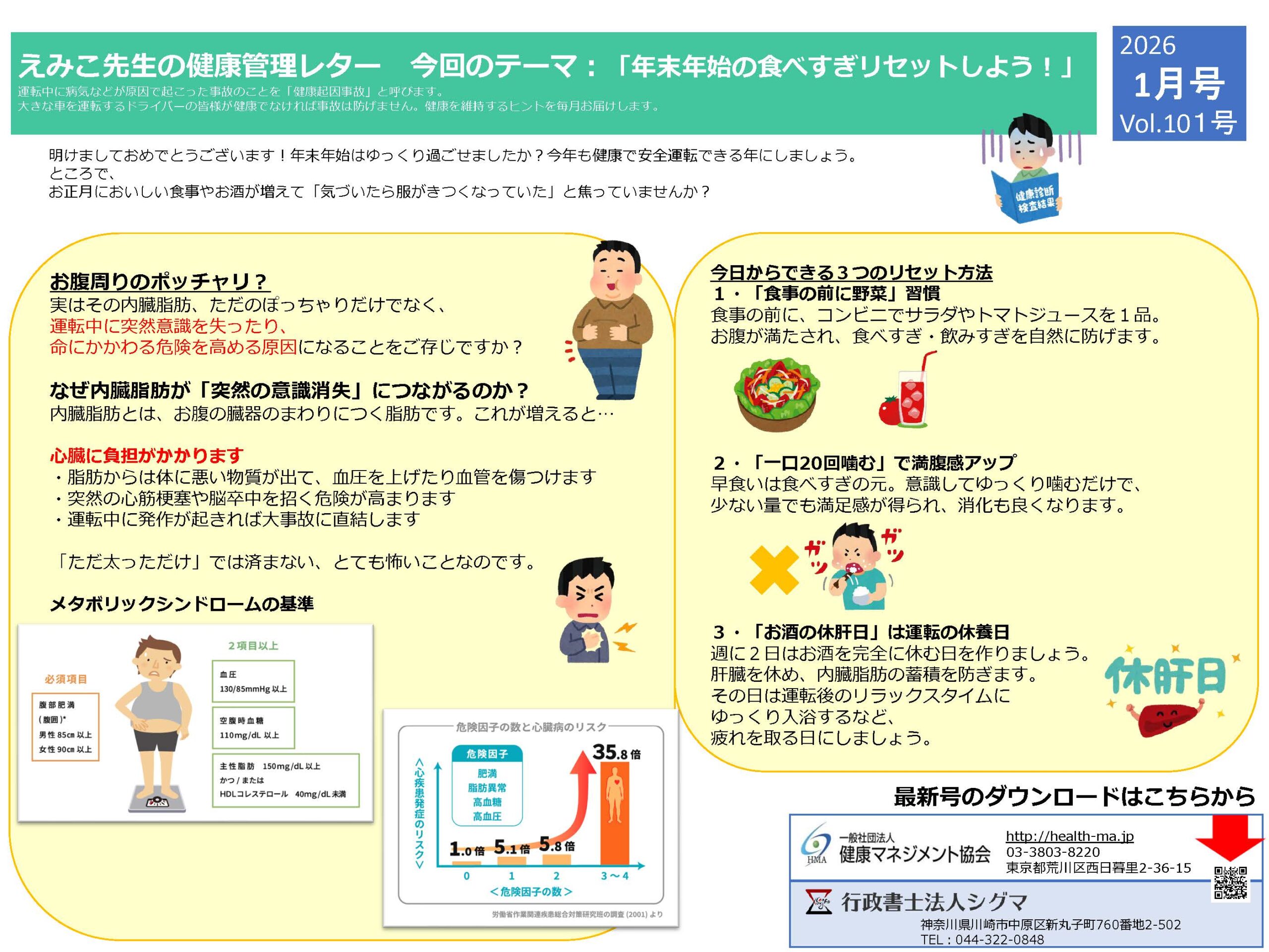 えみこ先生の健康管理レター2026年1月号